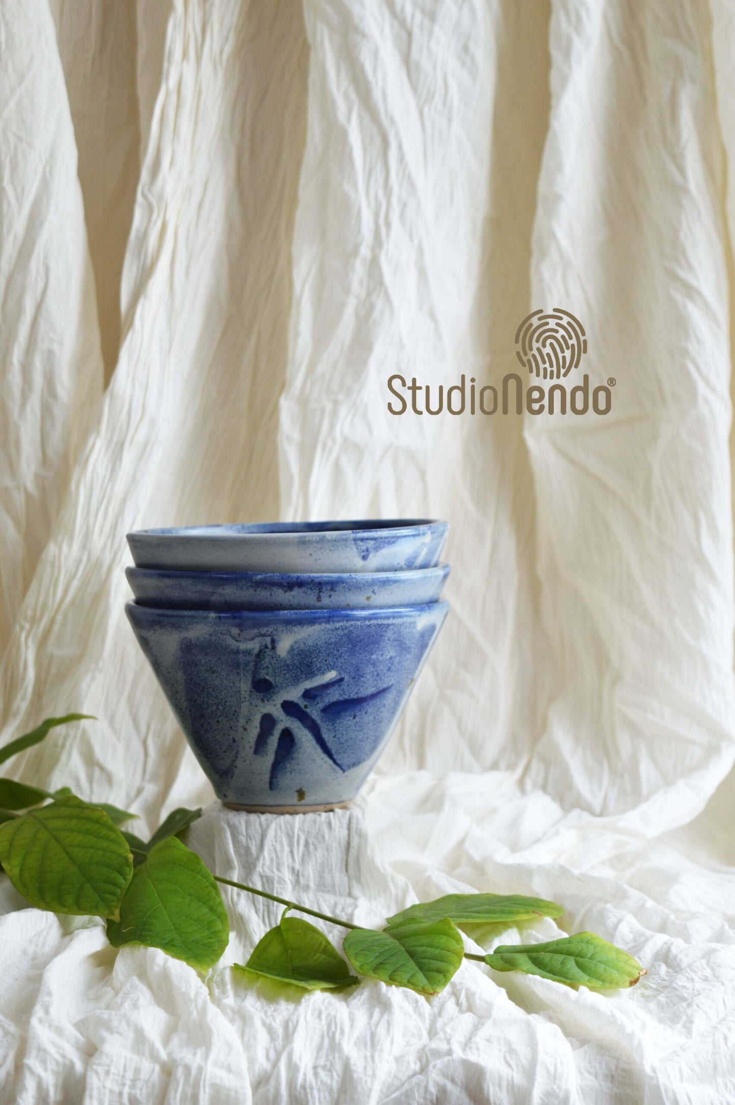DEEP SERVING BOWLS- MEDIUM- TEXTURED COBALT
