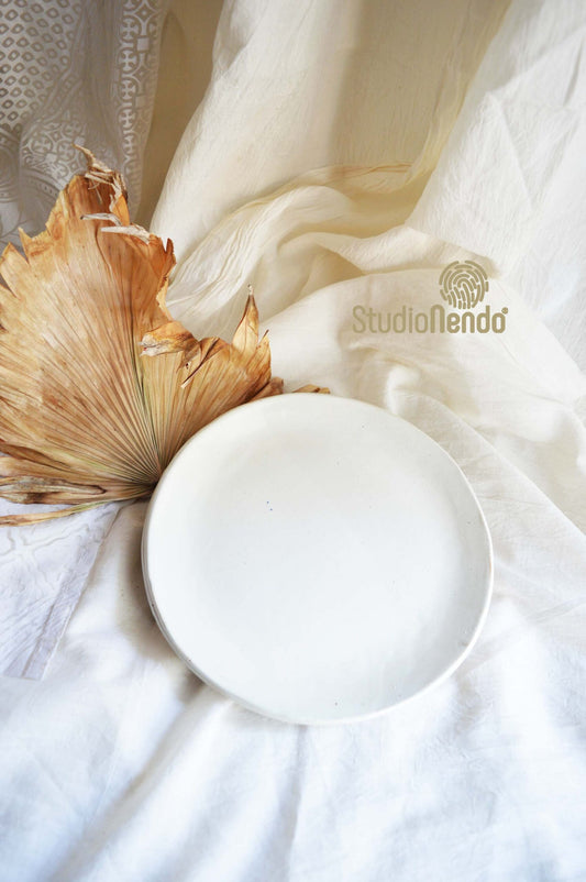 SNACK PLATES-IRREGULAR / ORGANIC- SET OF 2- CREAM