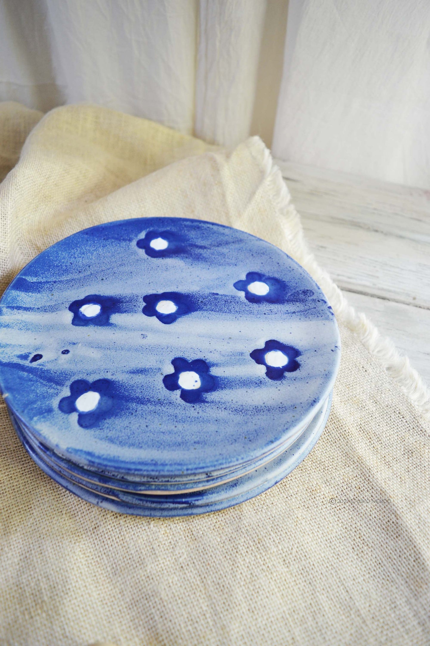 SNACK PLATES- IRREGULAR/ORGANIC- SET OF 2- POLKA
