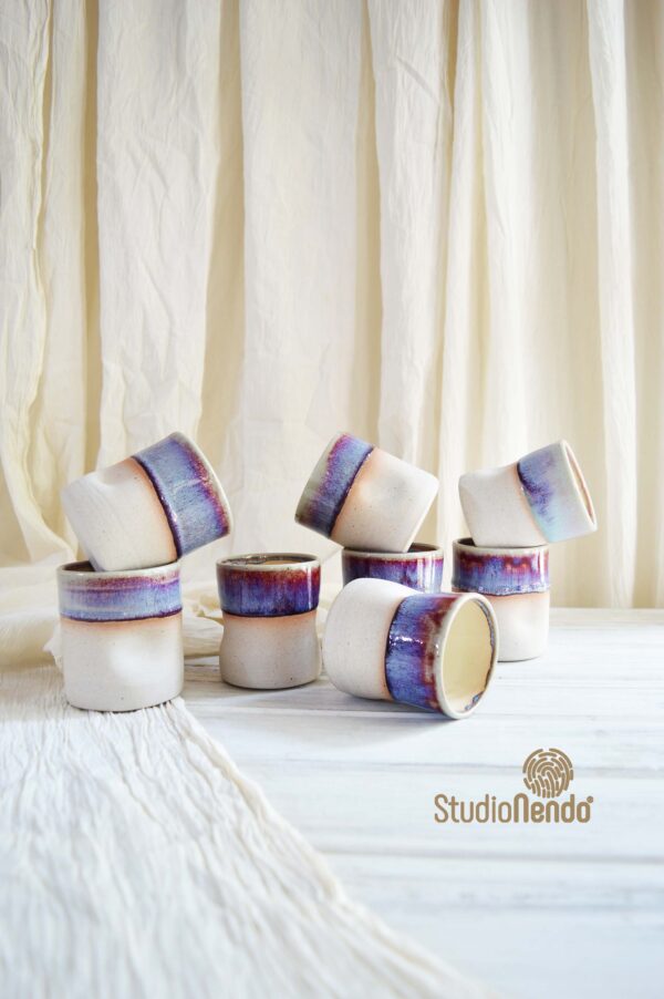 DENTED TUMBLERS- SET OF 2- RUBYNAVY GEMSTONE