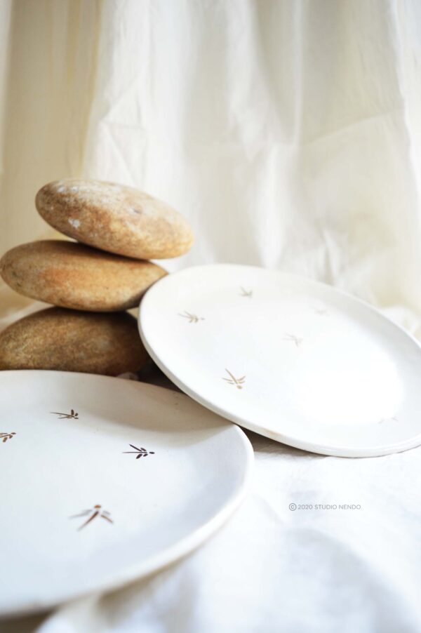 SNACK PLATES-IRREGULARORGANIC- SET OF 2- GOLDEN DRAGONFLY