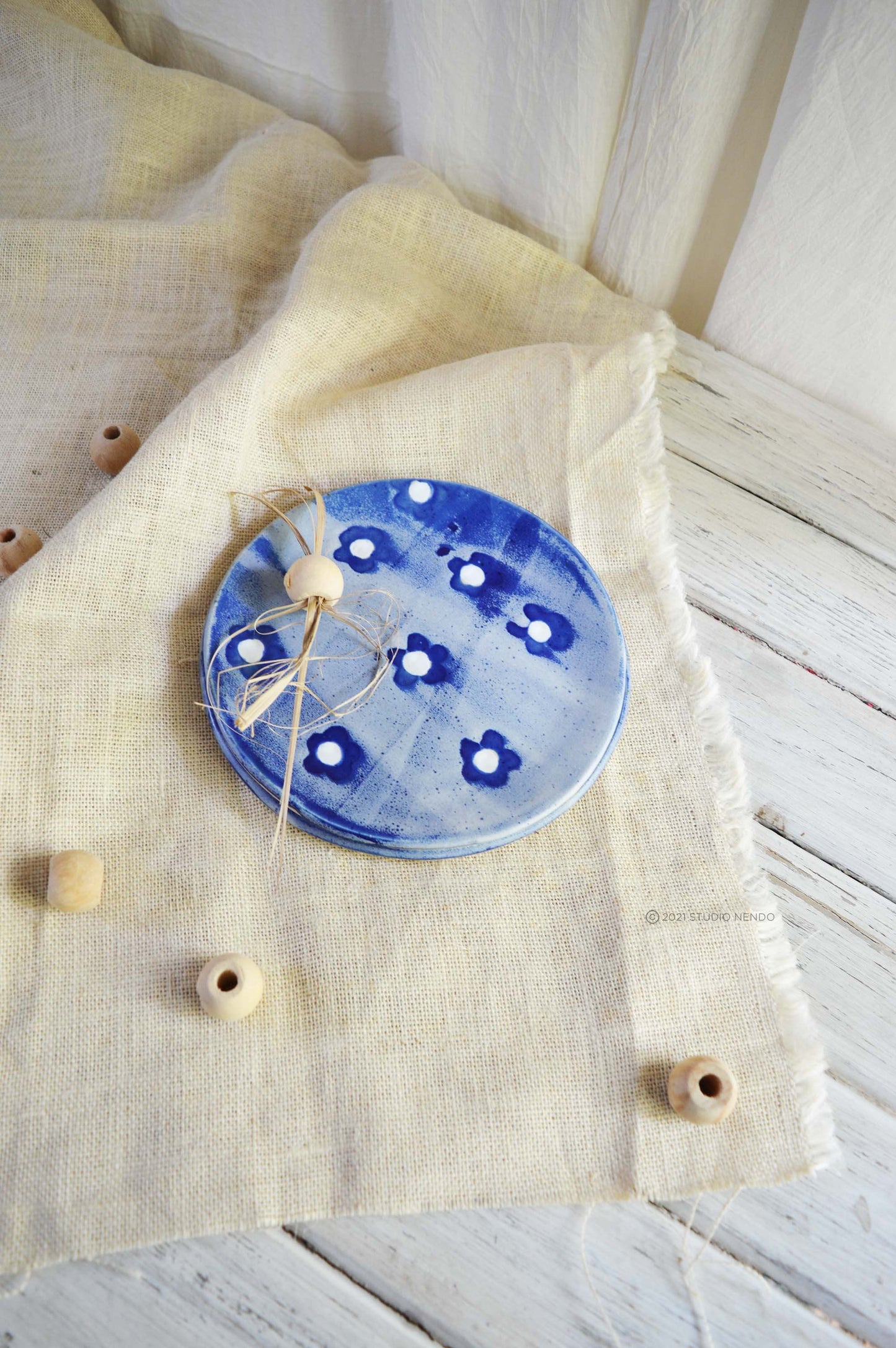 SNACK PLATES- IRREGULAR/ORGANIC- SET OF 2- POLKA