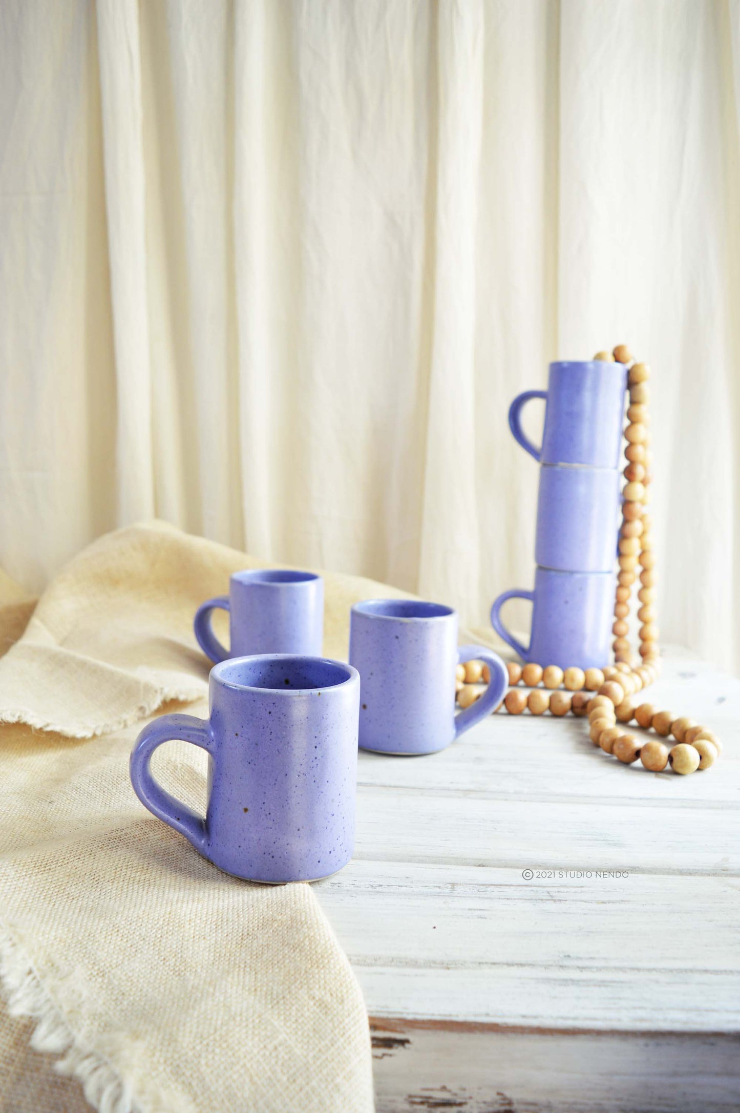 TALL COFFEE MUG- SPECKLED LILAC