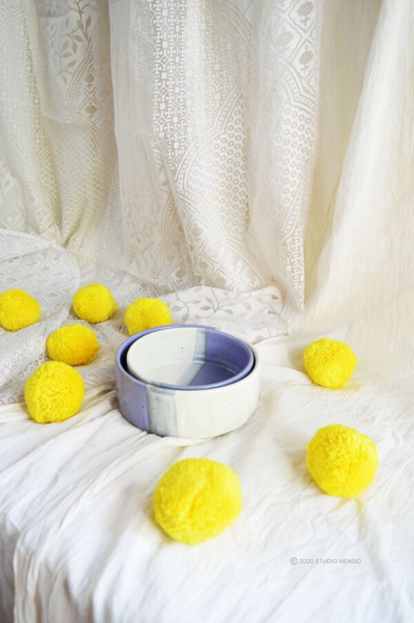 FACETED SERVING BOWLS- HALF N HALF