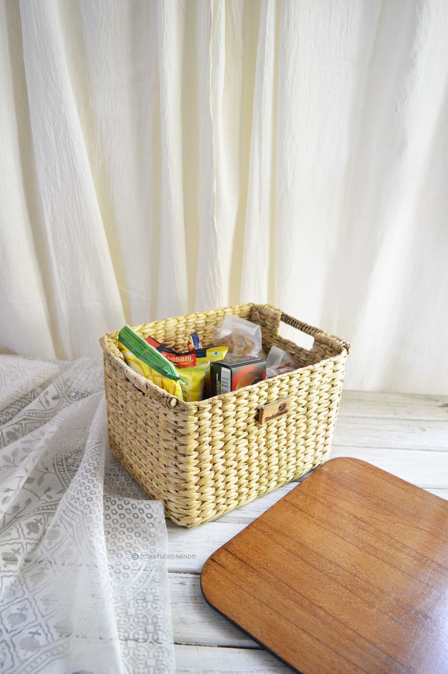 Sea Grass- Pantry Storage Lidded Basket