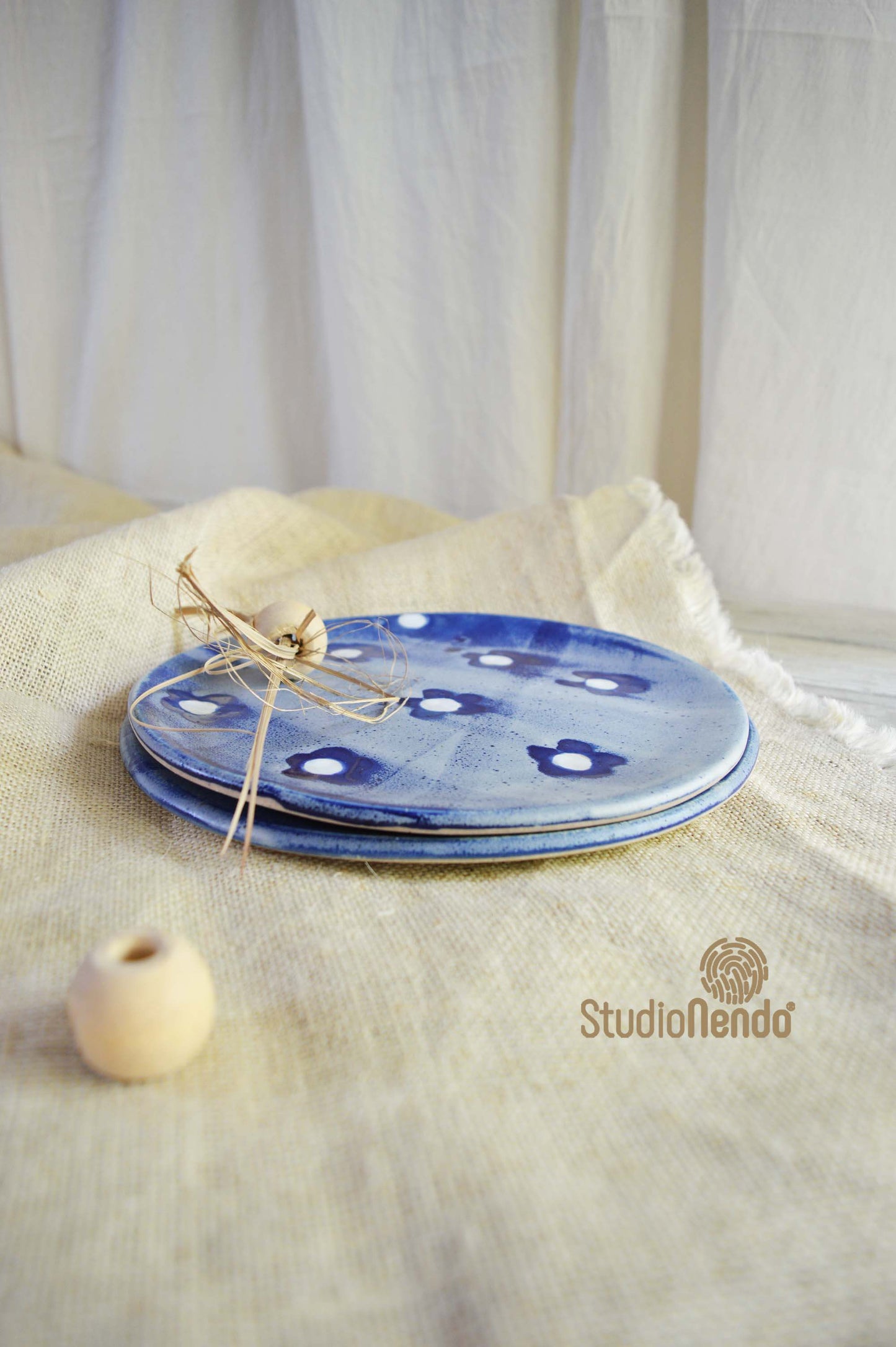 SNACK PLATES- IRREGULAR/ORGANIC- SET OF 2- POLKA