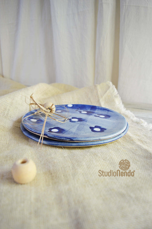 SNACK PLATES- IRREGULAR/ORGANIC- SET OF 2- POLKA