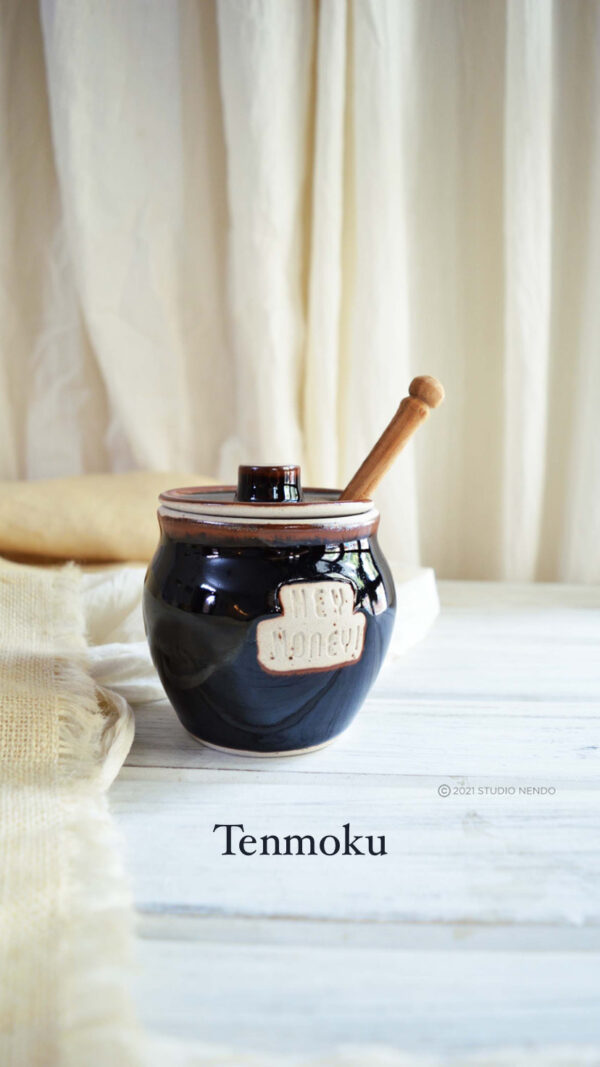 "HEY HONEY!" HONEY JAR WITH DRIPPER SET- TENMOKU