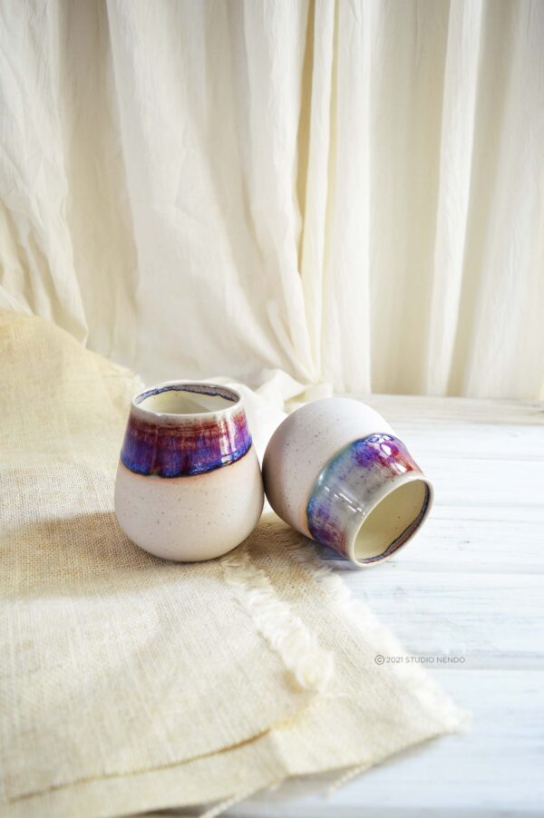 POTBELLY TUMBLERS- SET OF 2- RUBY/NAVY GEMSTONE