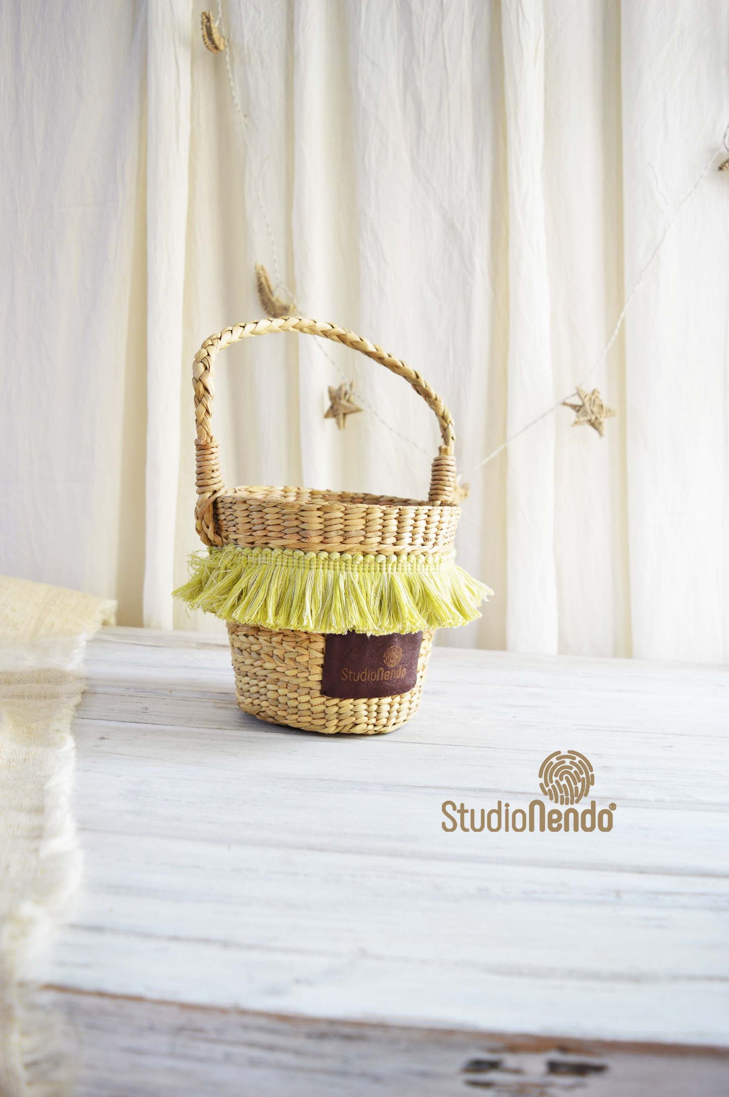 Sea Grass Bucket Basket- Keylime