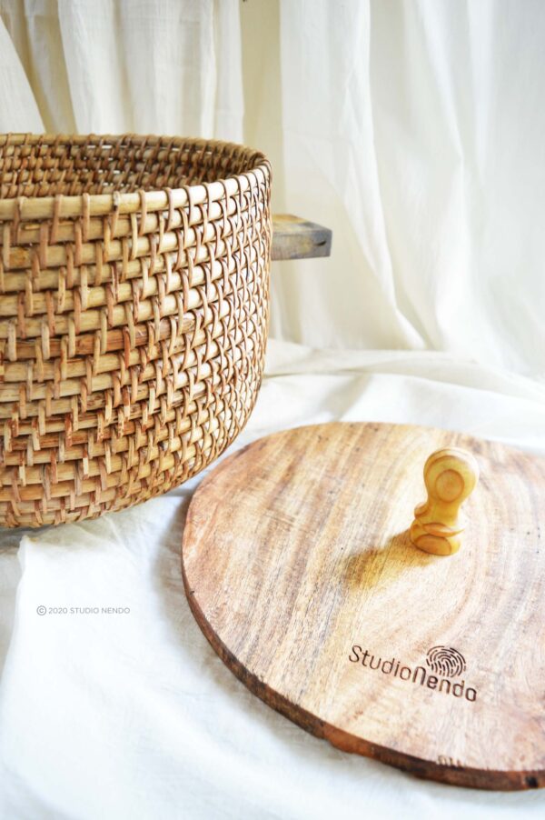 Cane Storage Box/Basket with Wooden lid- Large