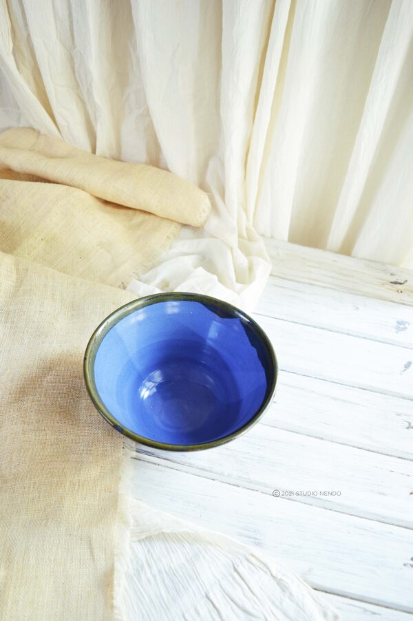 DEEP SERVING BOWL- LARGE- SLATE BLUE