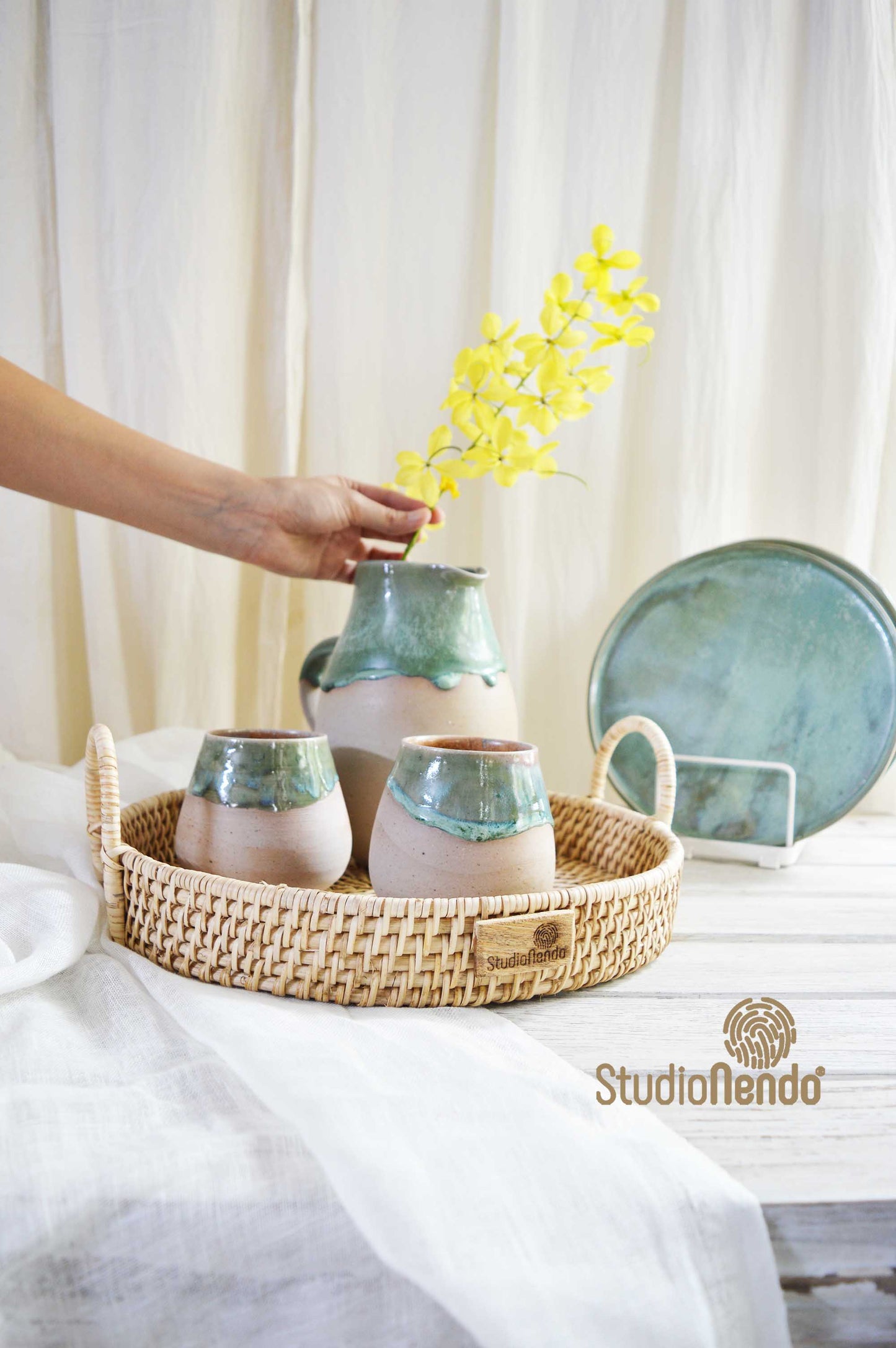 Cane Serving Tray- Balinese Aesthetic