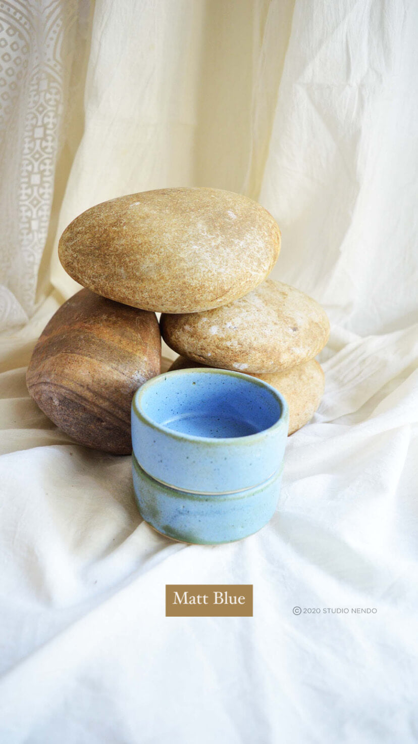 KATORI- SET OF 2- MATT BLUE