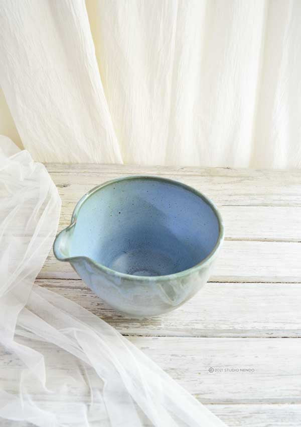 POUR OVER BOWL- LARGE- MATT BLUE