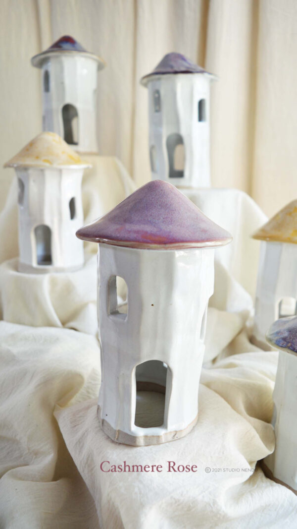 TEA LIGHT HOUSING SOCIETY- TALL- CASHMERE ROSE