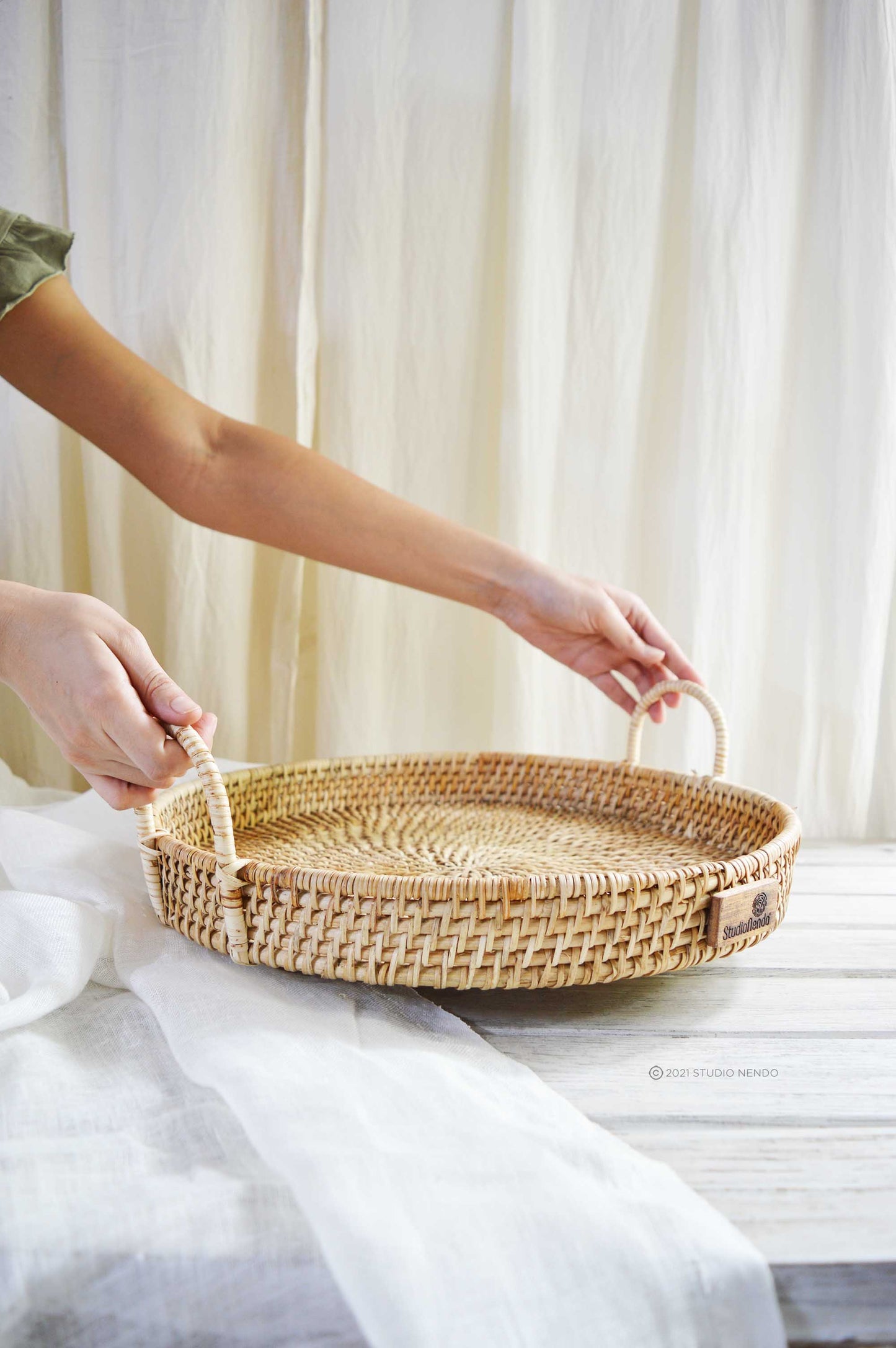Cane Serving Tray- Balinese Aesthetic