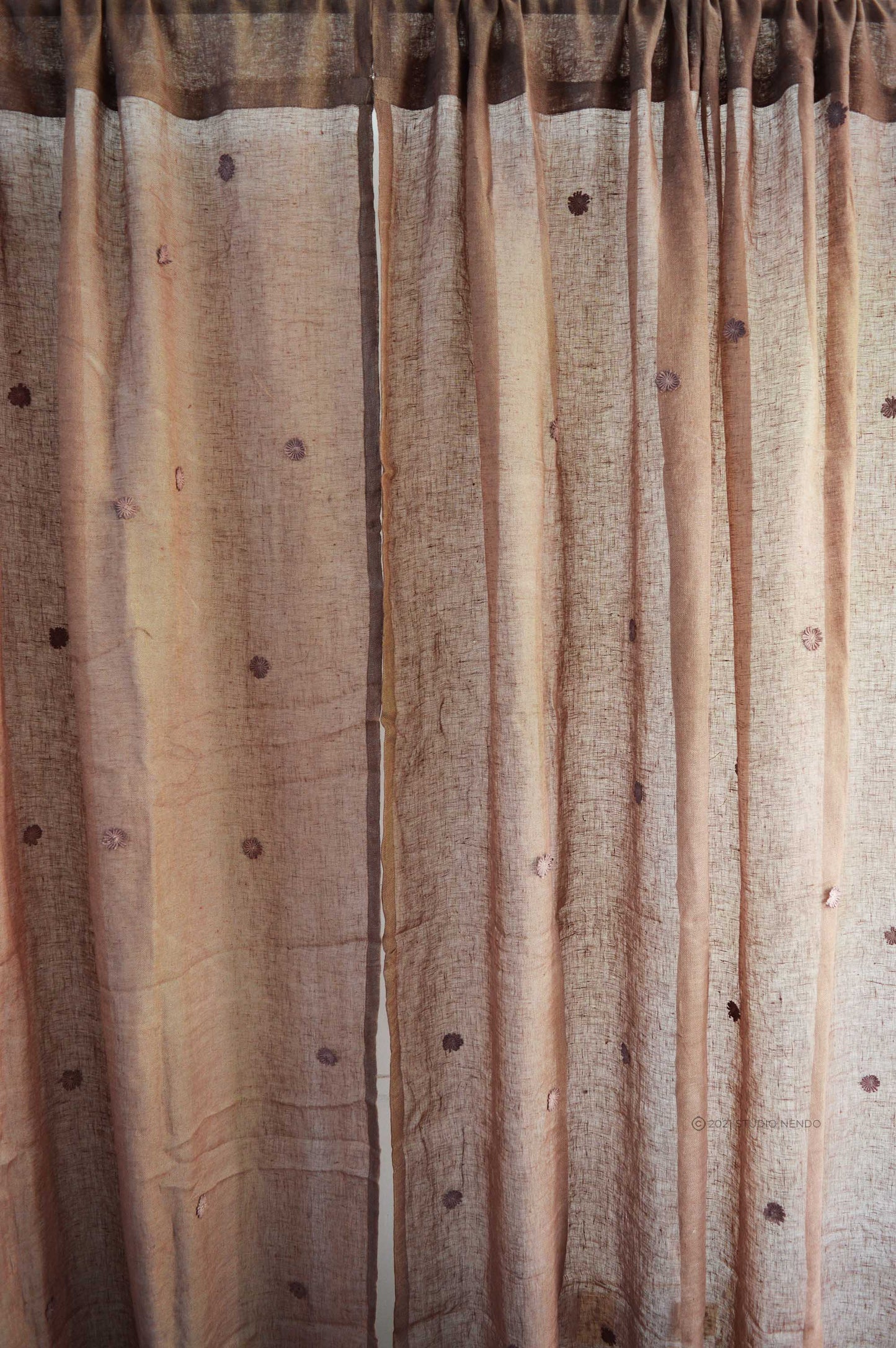 Handmade Linen Sheer Curtain- Warm Taupe