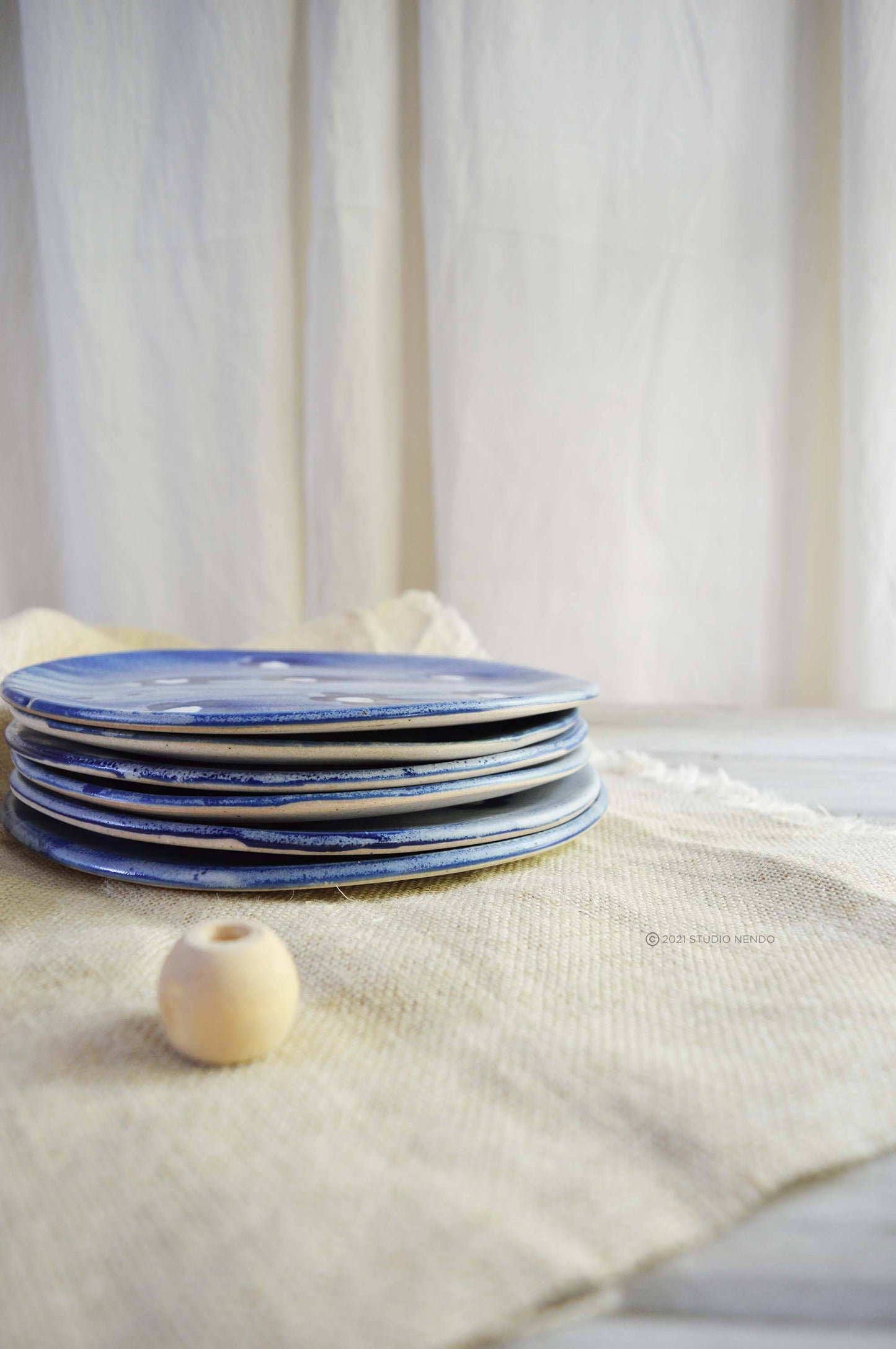 SNACK PLATES- IRREGULAR/ORGANIC- SET OF 2- POLKA