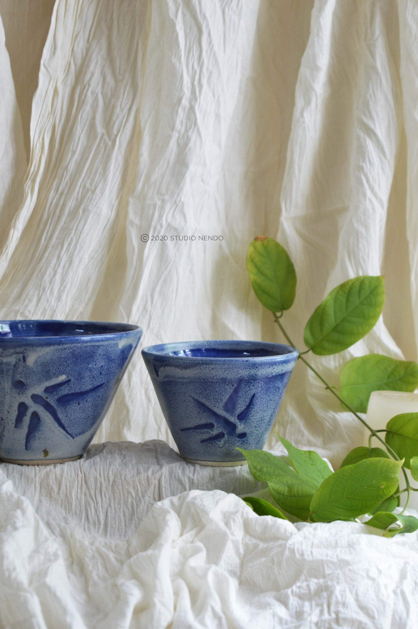 DEEP SNACK BOWLS- SMALL- TEXTURED COBALT
