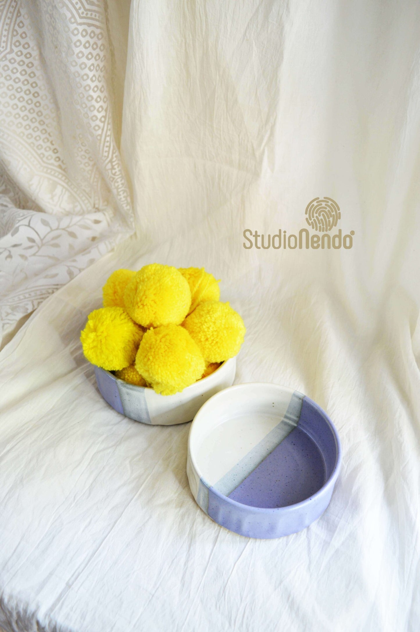 FACETED SERVING BOWLS- HALF N HALF