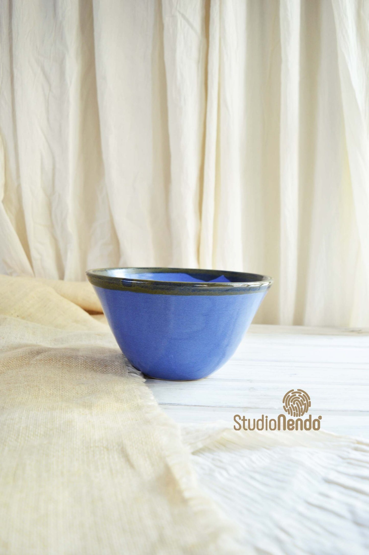 DEEP SERVING BOWL- LARGE- SLATE BLUE