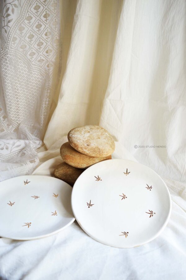 SNACK PLATES-IRREGULARORGANIC- SET OF 2- GOLDEN DRAGONFLY