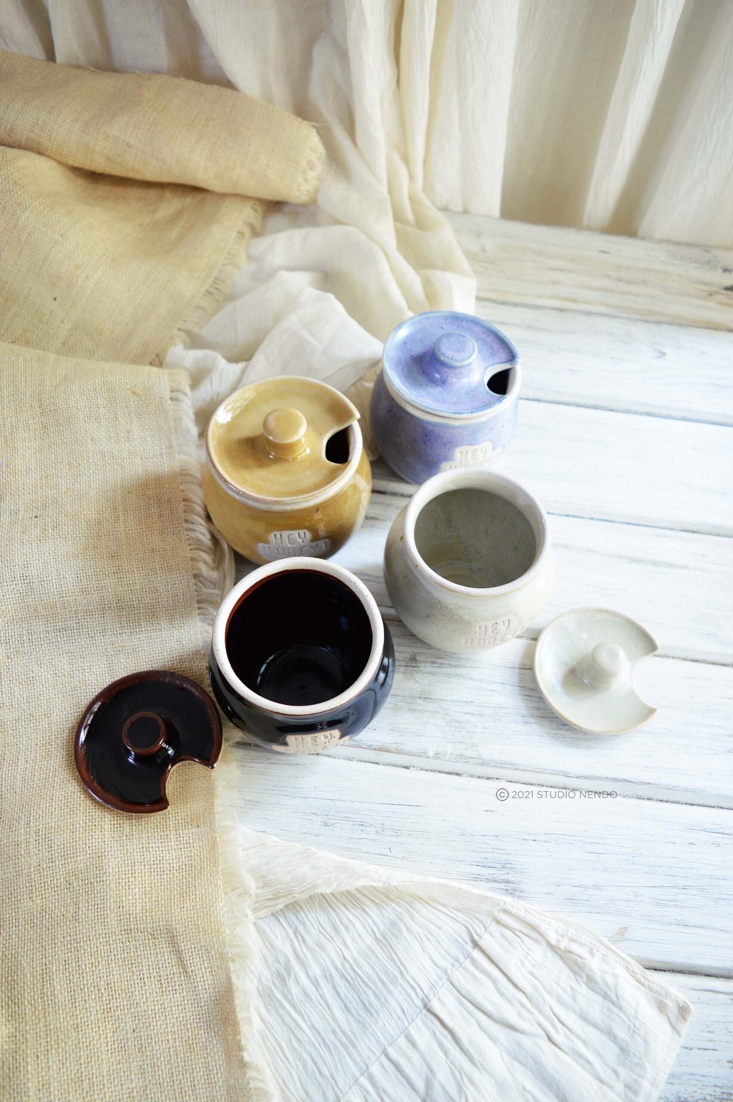 "HEY HONEY!" HONEY JAR WITH DRIPPER SET- LILAC