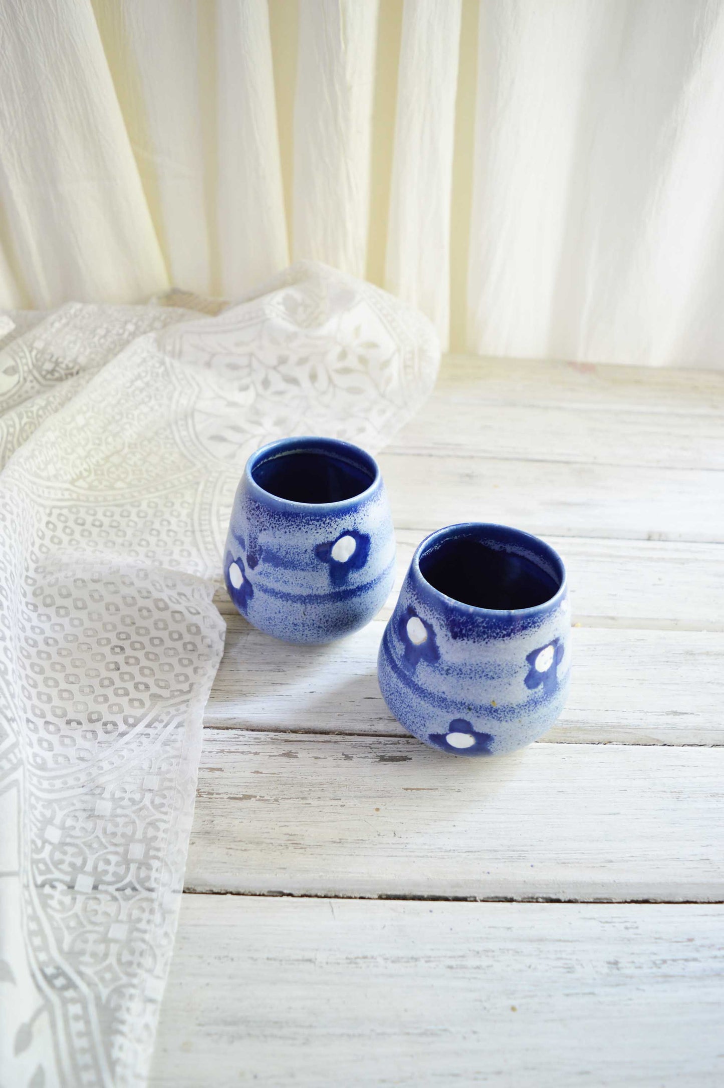 POTBELLY TUMBLER- SET OF 2- POLKA
