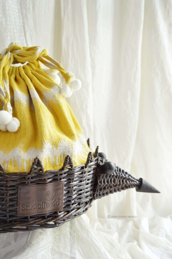 Hedgehog Storage Basket with Attached Pouch Bag