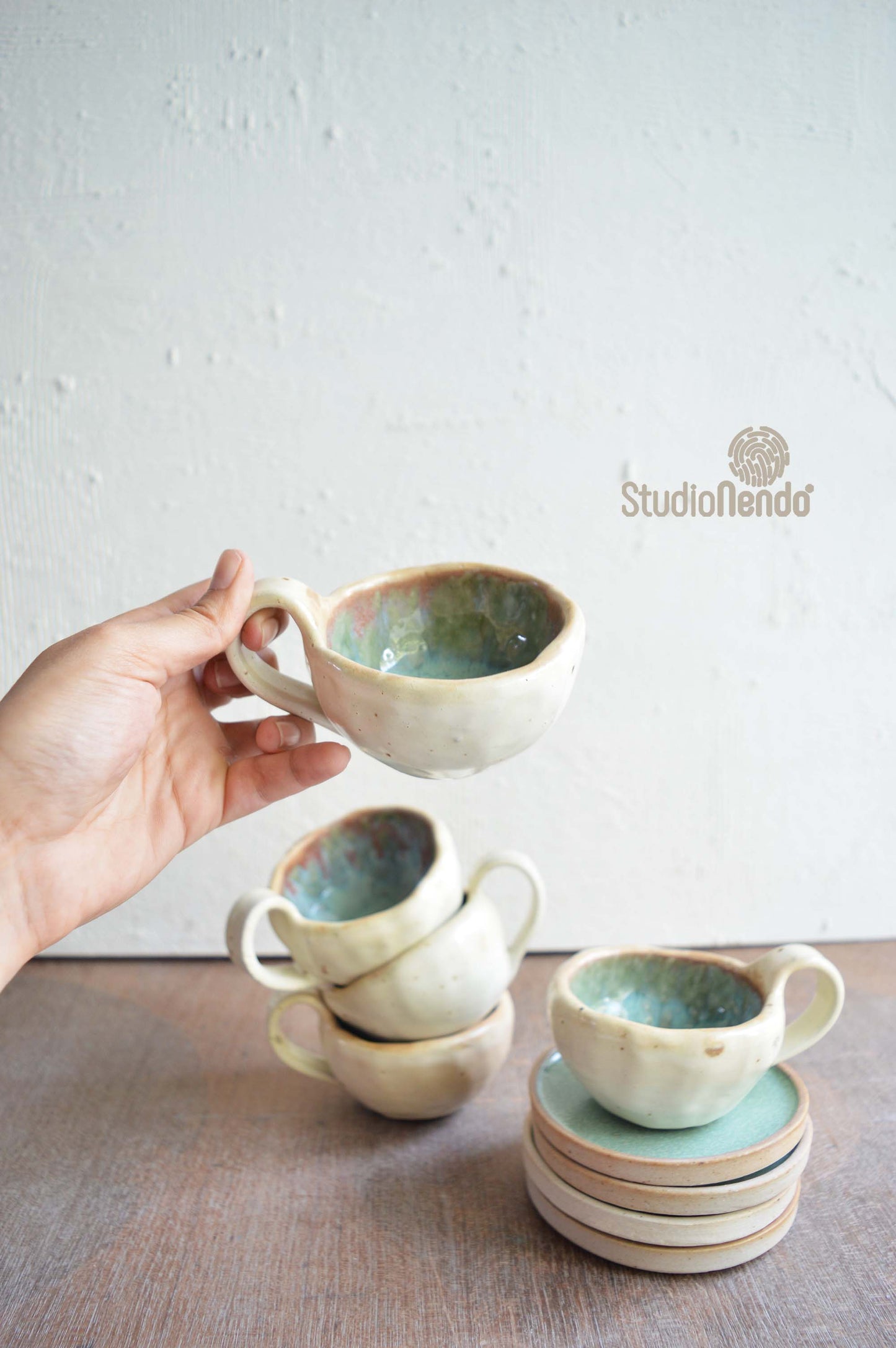 Pinch Cup and Saucer- Set of 2