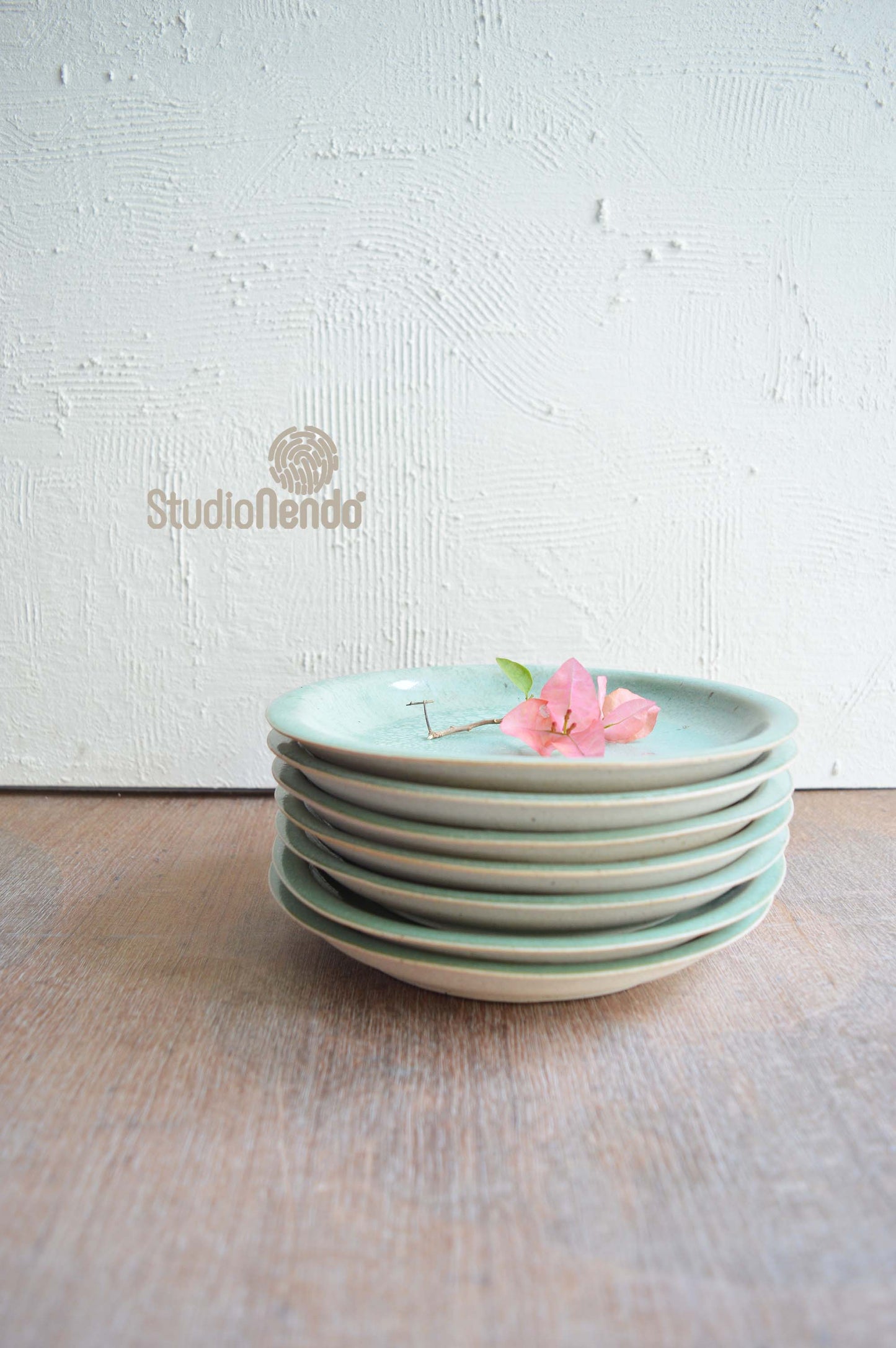 Quarter Plate- Set of 2- Mottled Green