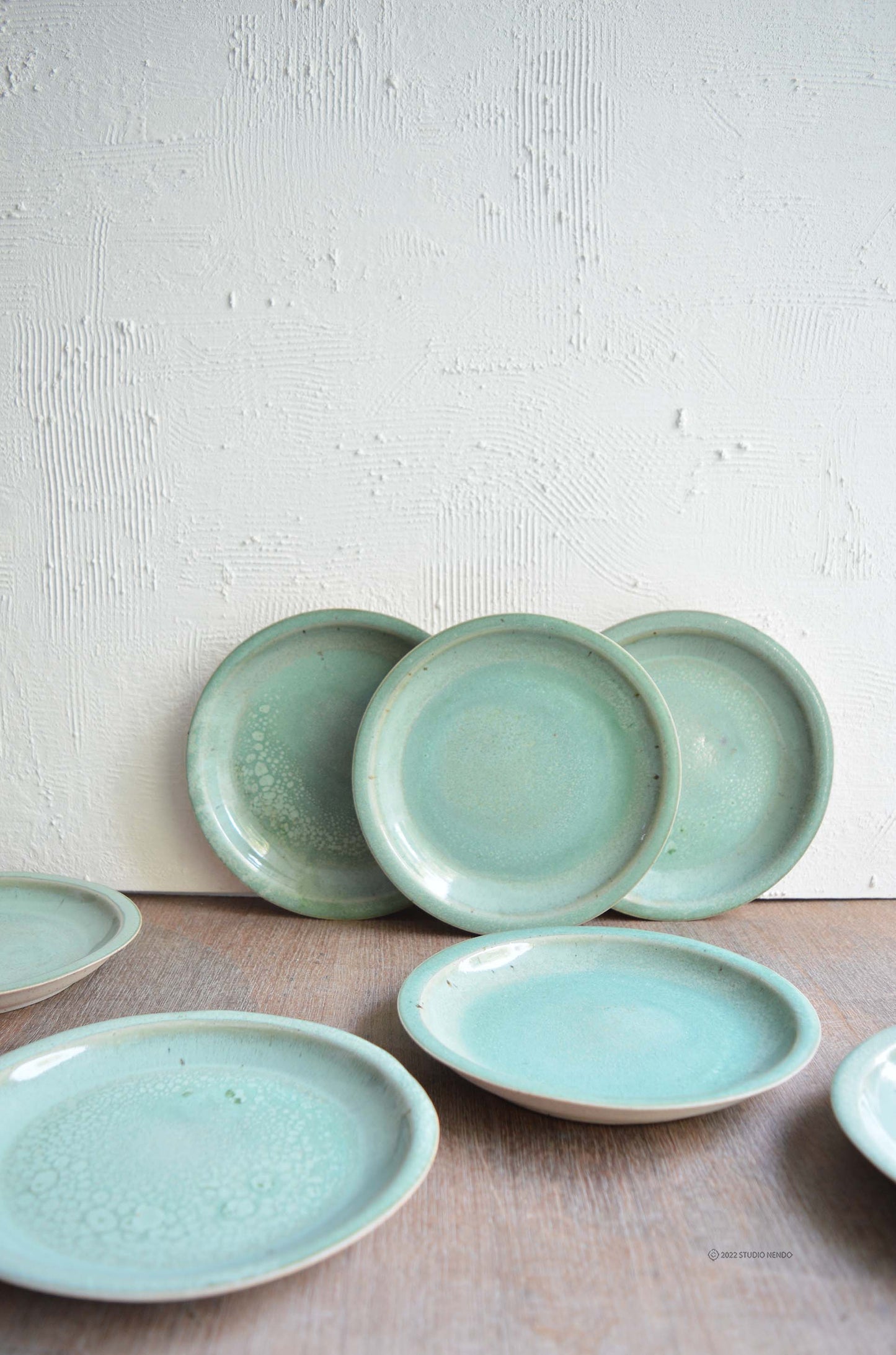 Quarter Plate- Set of 2- Mottled Green