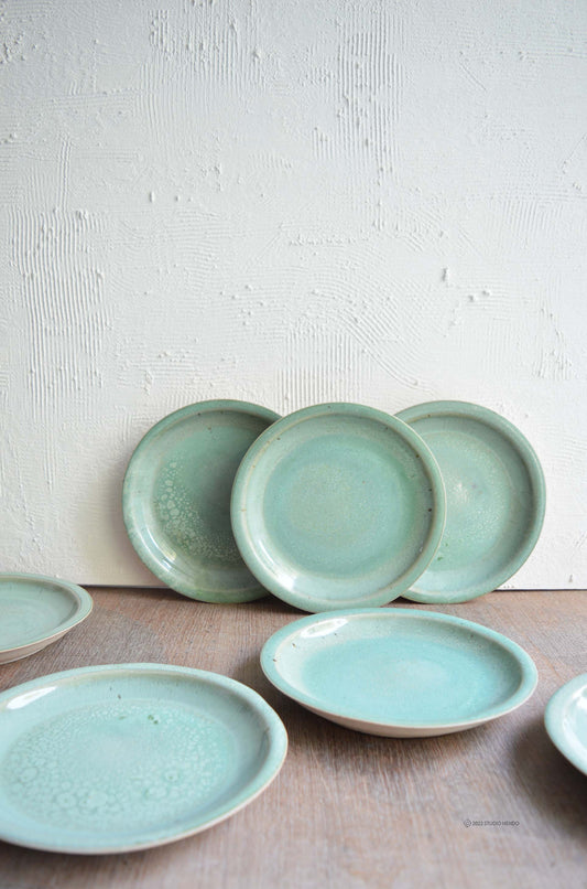Quarter Plate- Set of 2- Mottled Green