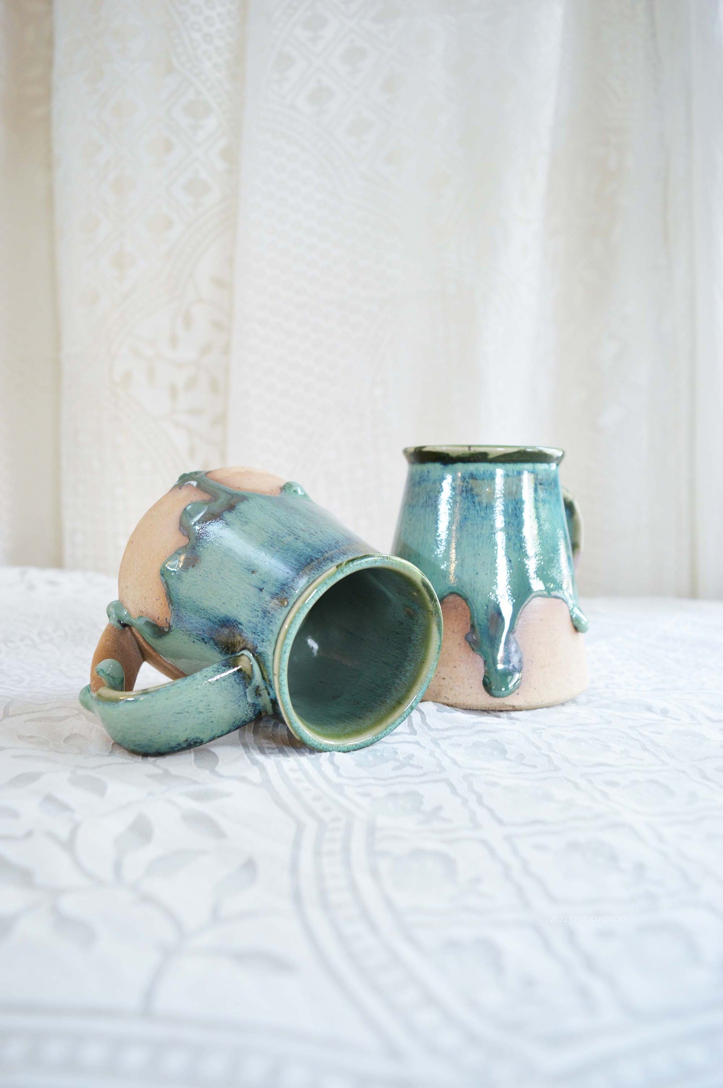 Mottled Green- Coffee Mugs