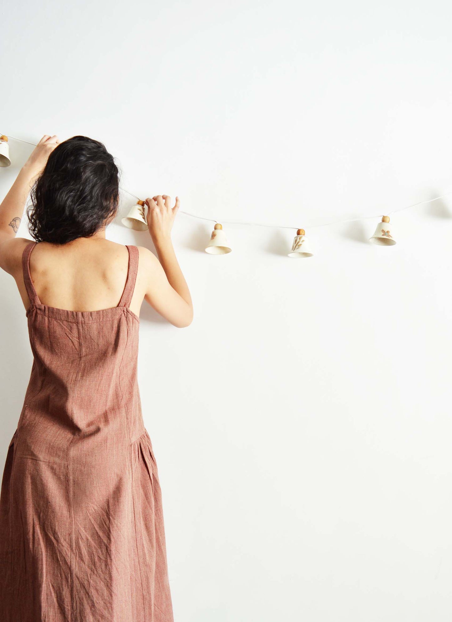 Ceramic String Light- Daisy and Leaf Motif