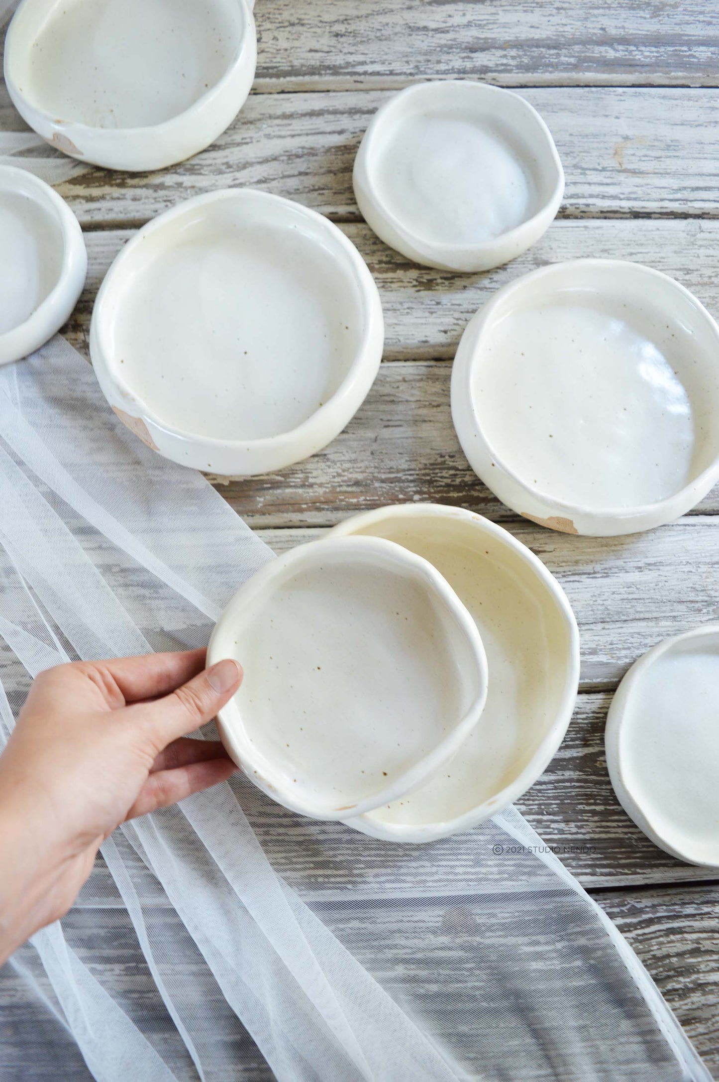 PINCH BOWL- Cream White