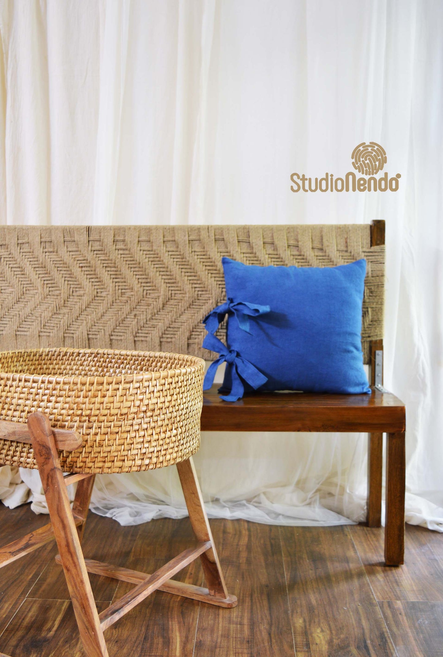 Linen Cushion Cover- Electric Blue