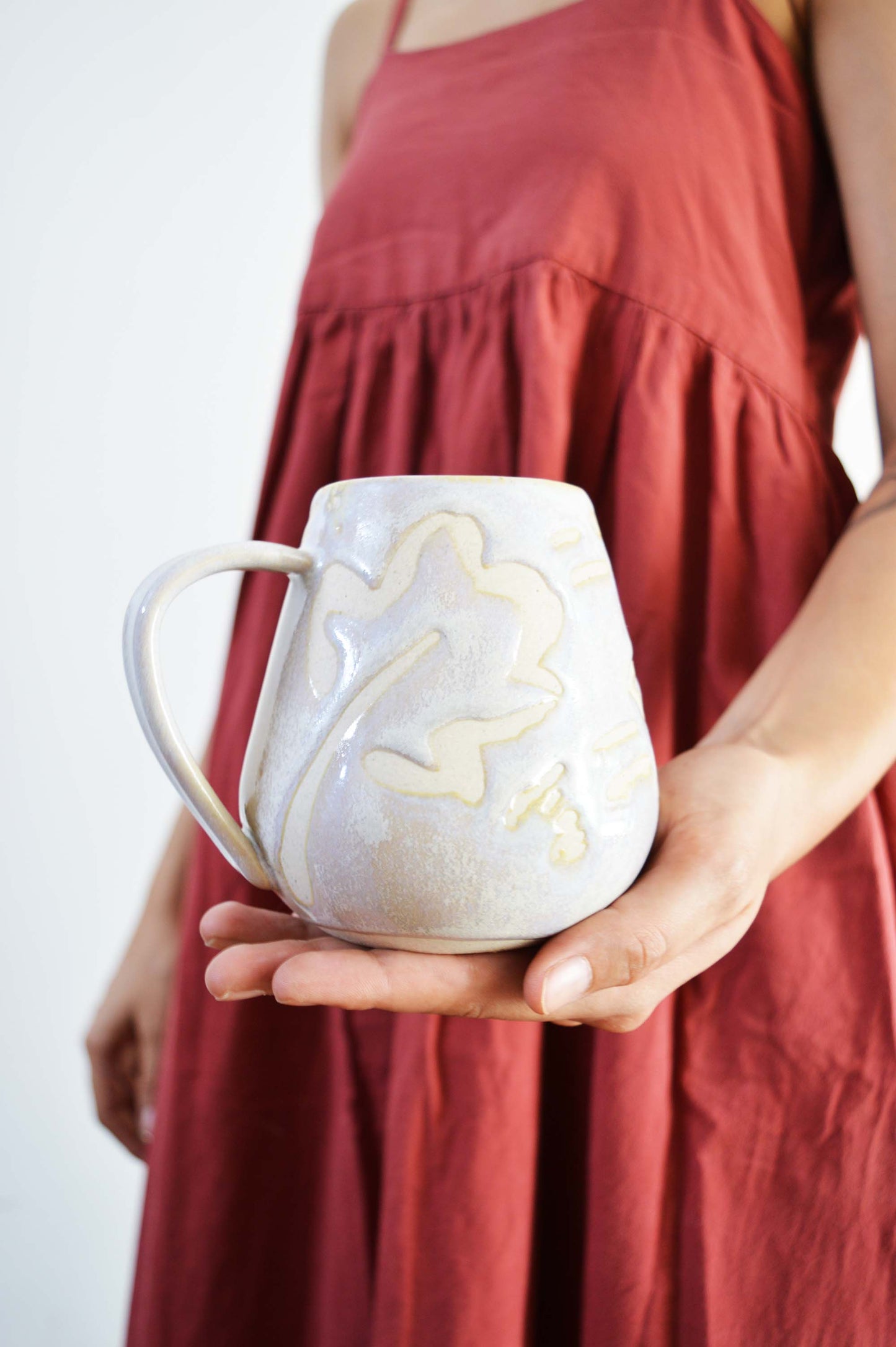 Belly Mug- Candy Land with Brushwork- Light