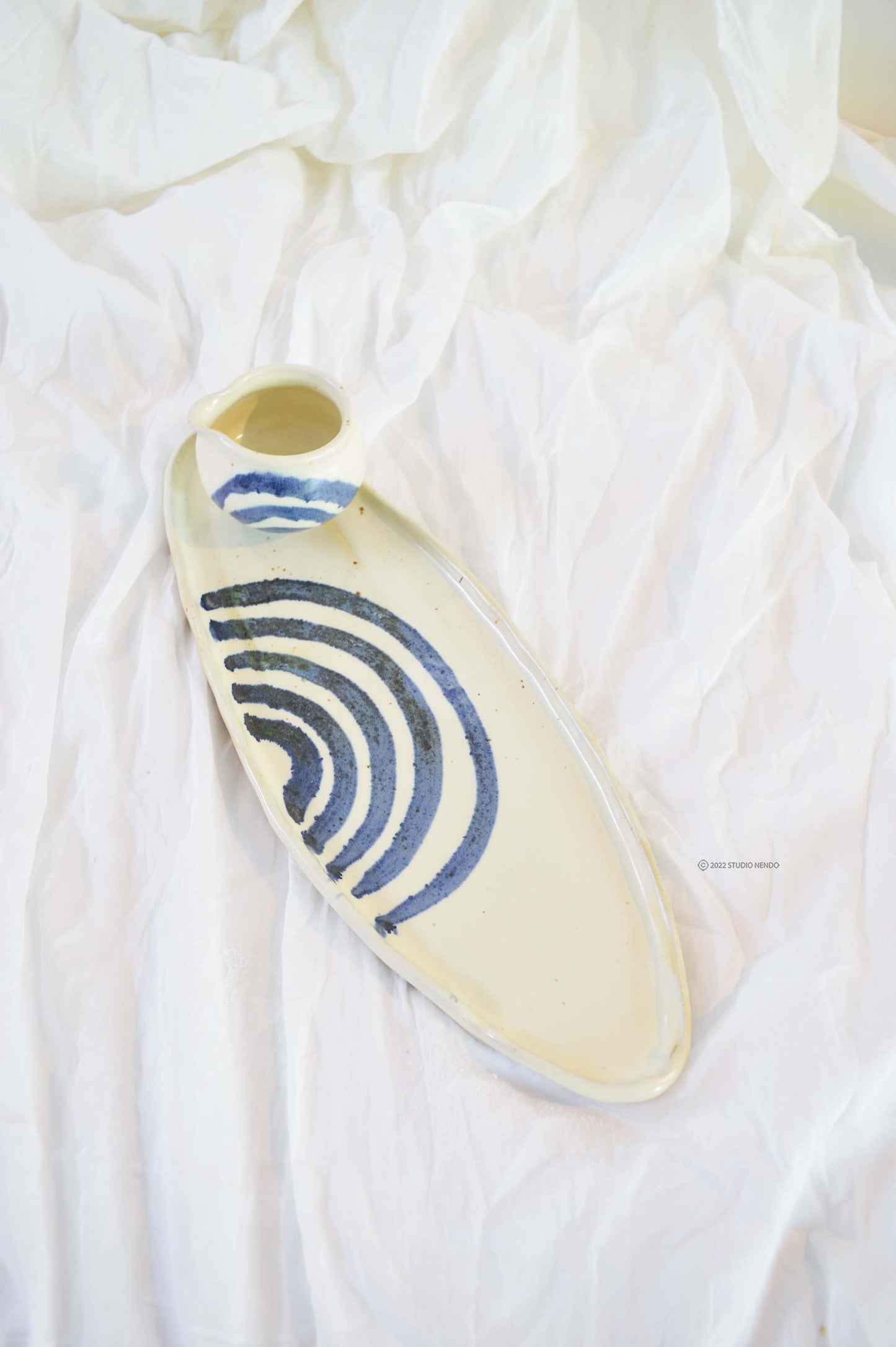 Serving Tray with Sauce Pourer- Rainbow