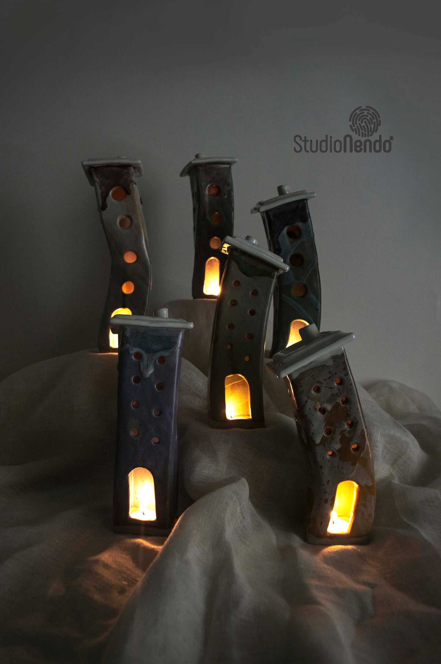 EDEN- Topsy Turvy Tealight Housing Society- Ceramic Sculpture