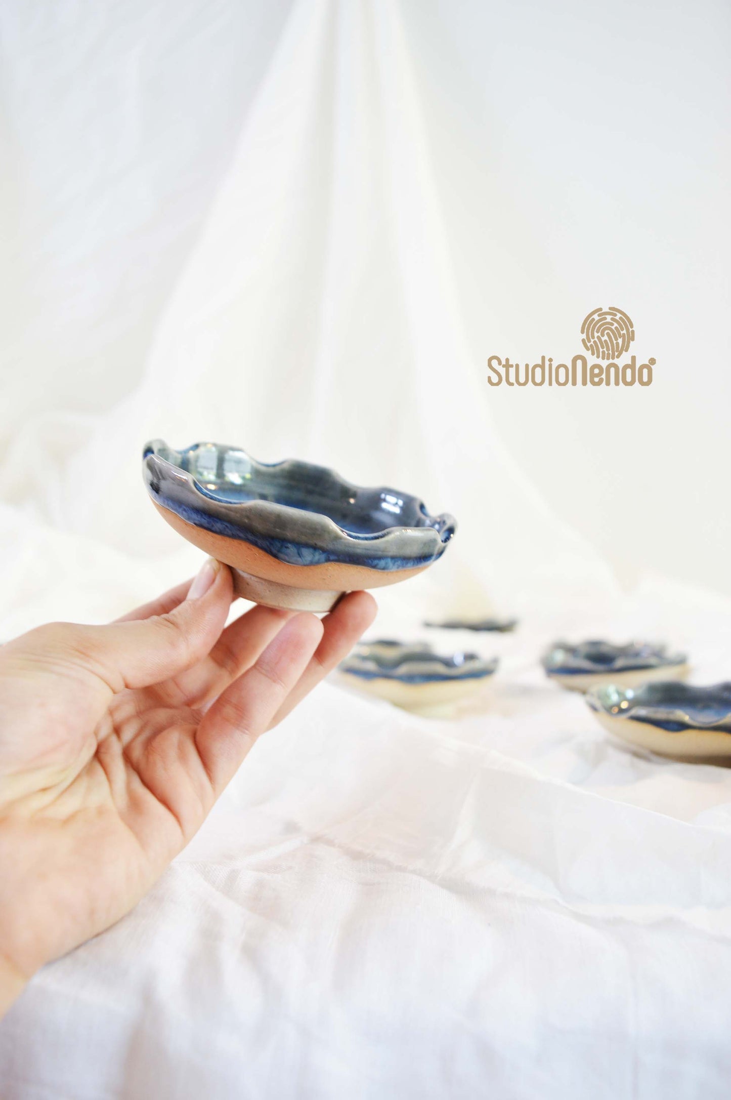 Dip Bowl- Wildflower- Mottled Blue
