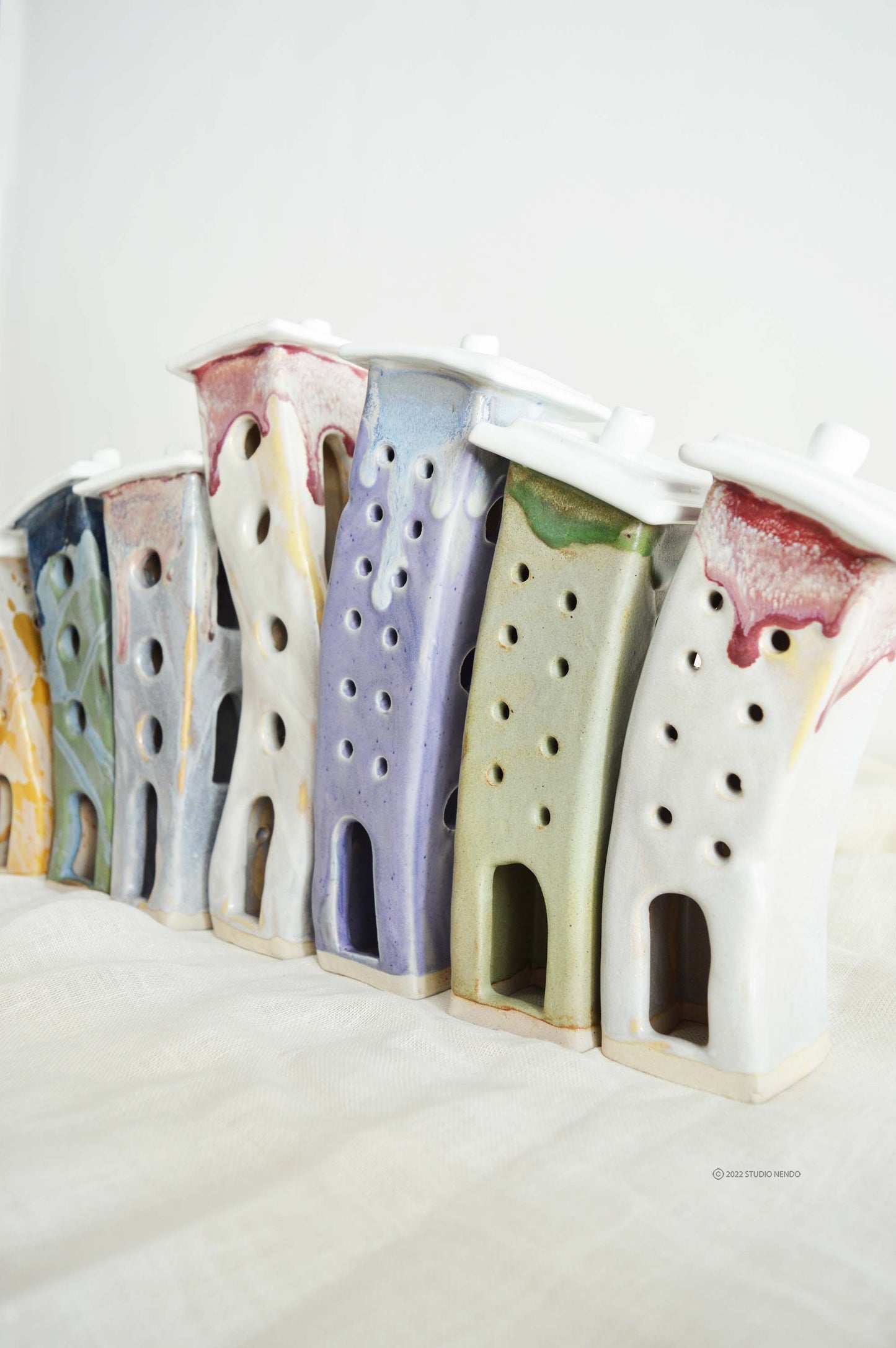 SNOWDROP- Topsy Turvy Tealight Housing Society- Ceramic Sculpture