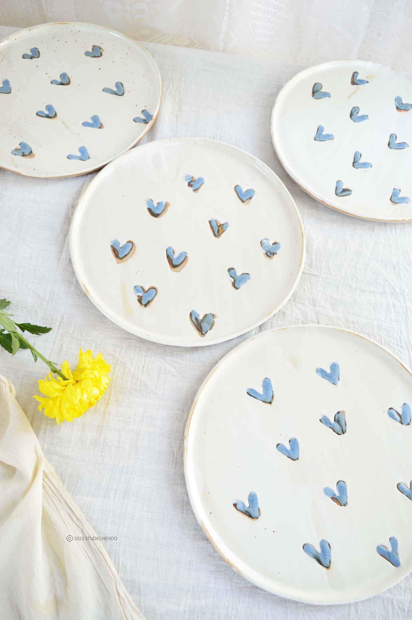IRREGULAR/ORGANIC DINNER PLATES- Frozen Heart- SET OF 2