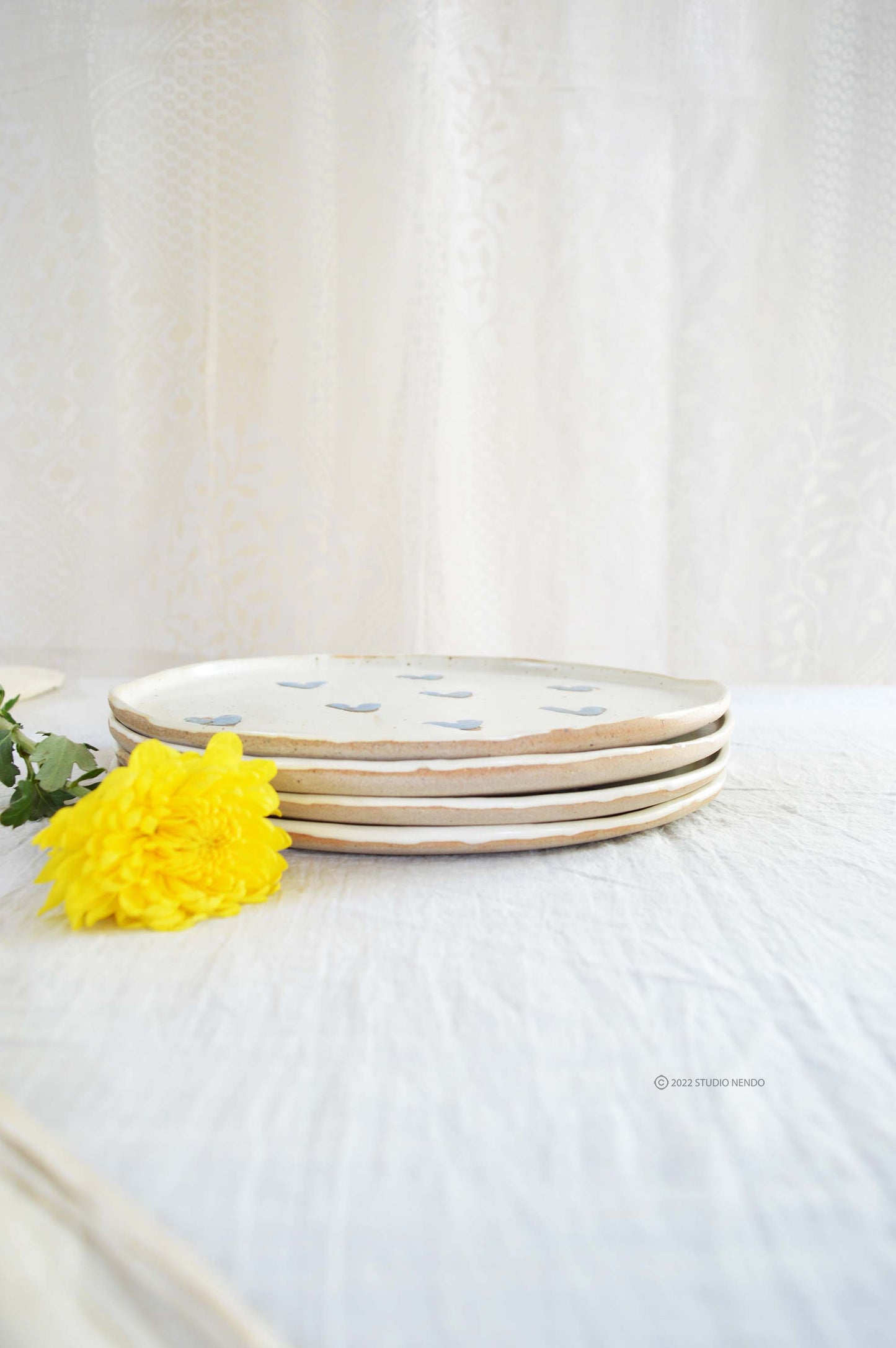 IRREGULAR/ORGANIC DINNER PLATES- Frozen Heart- SET OF 2
