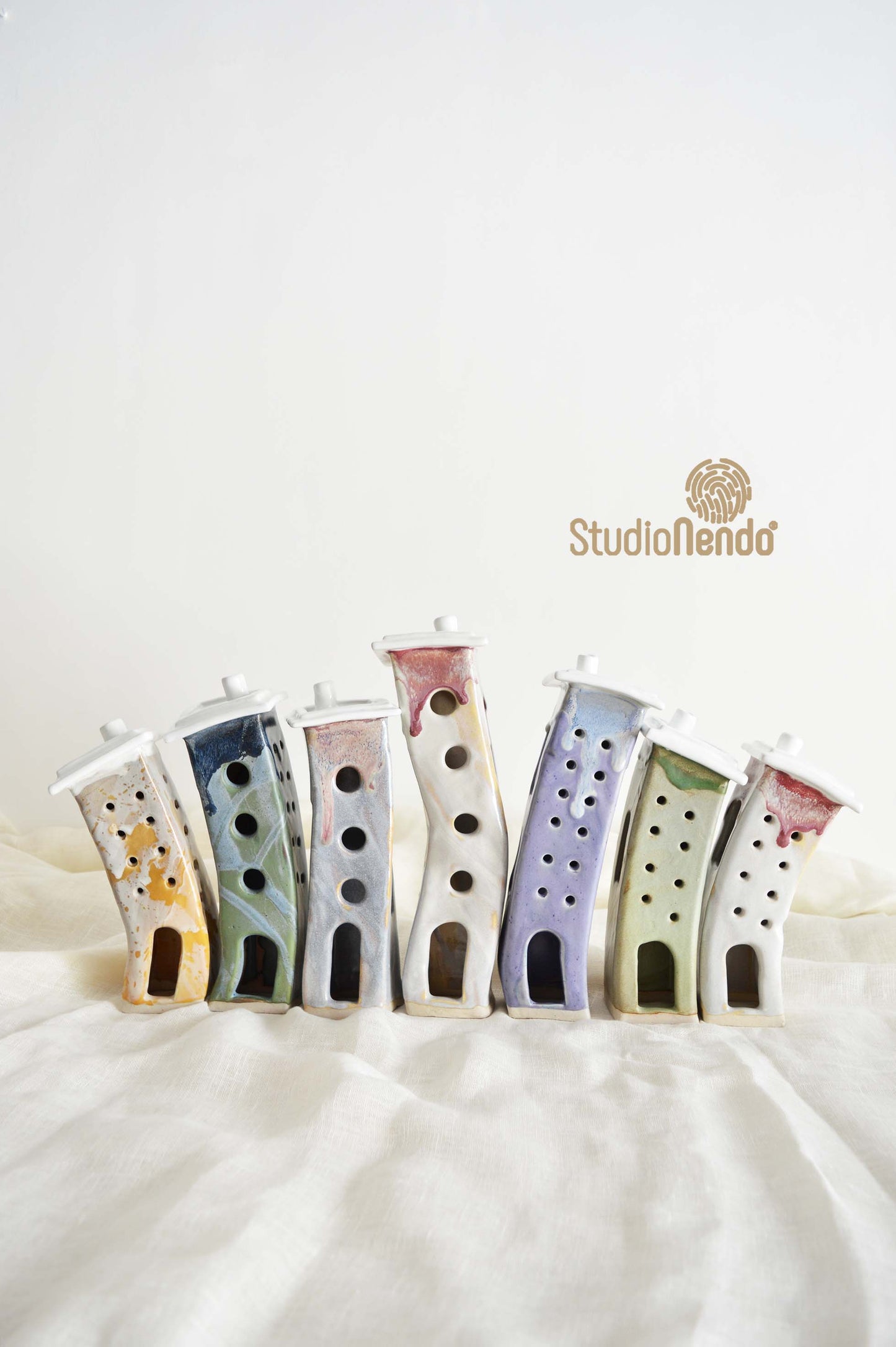 VELVETTE- Topsy Turvy Tealight Housing Society- Ceramic Sculpture