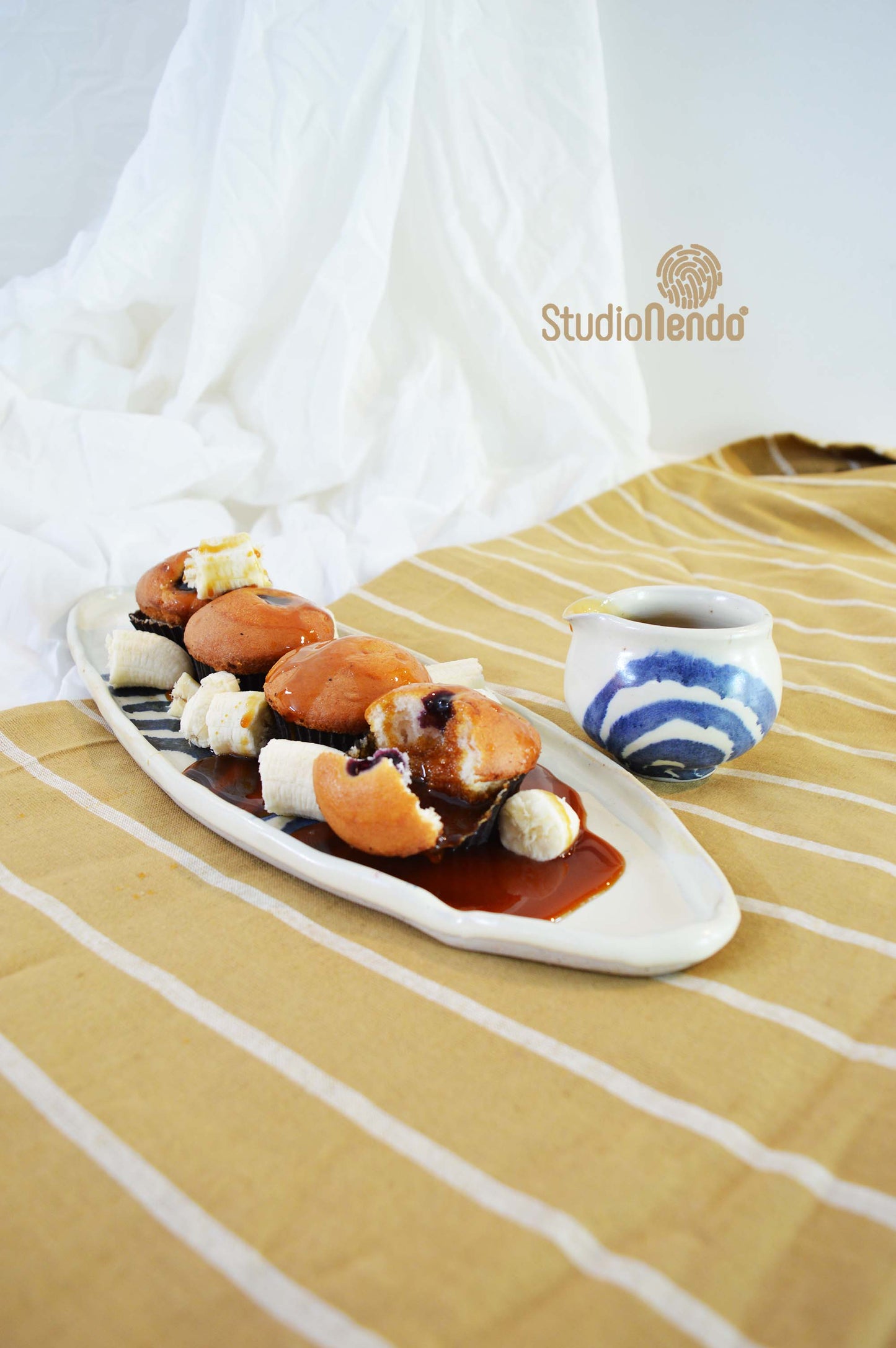 Serving Tray with Sauce Pourer- Rainbow