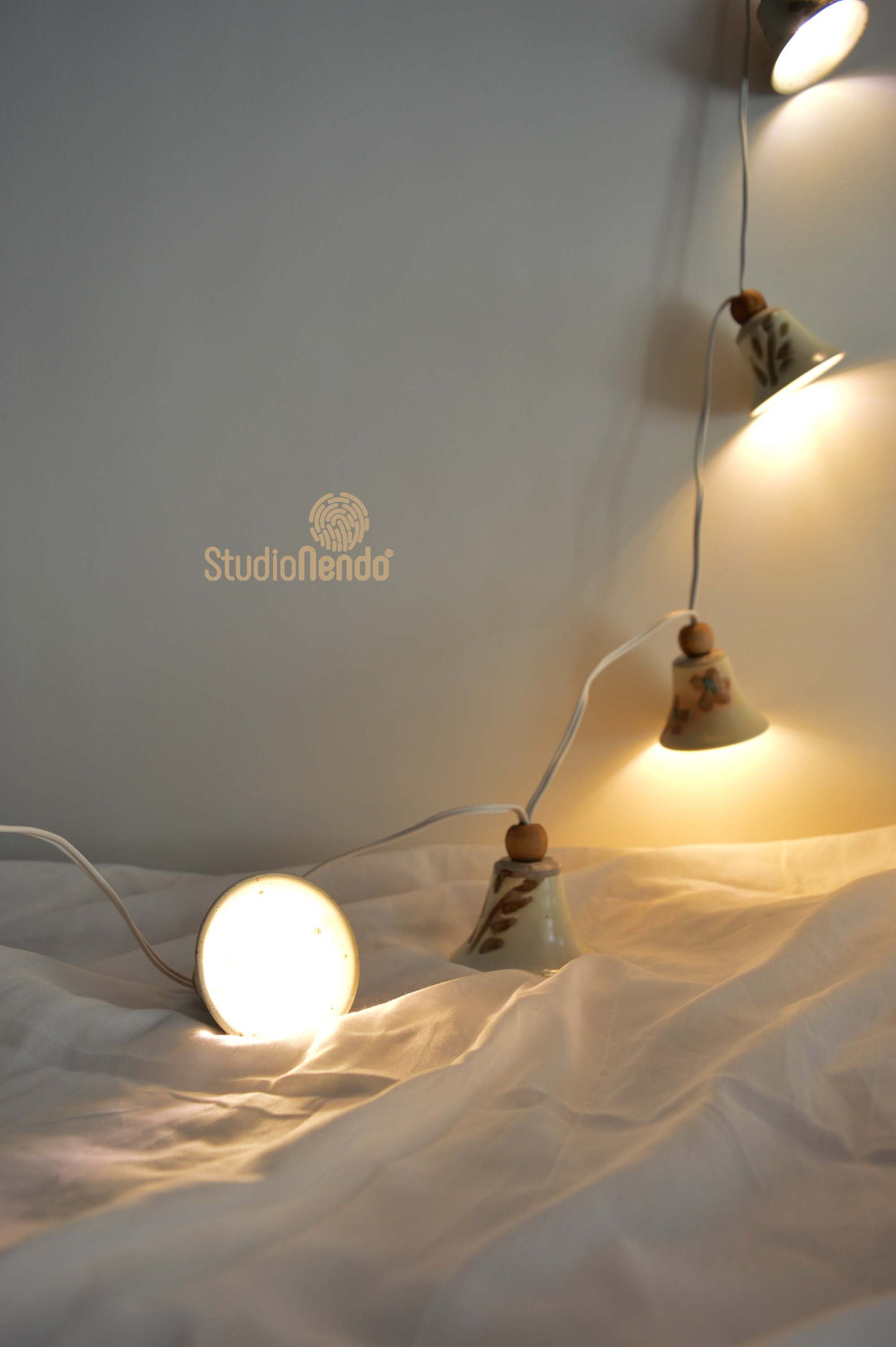 Ceramic String Light- Daisy and Leaf Motif