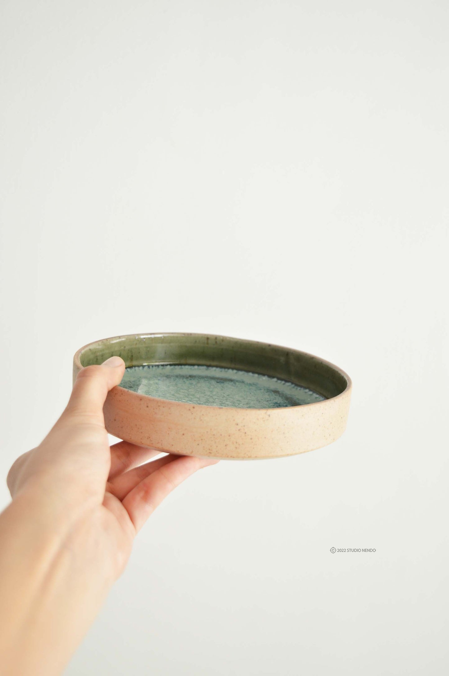 Cake Plate- Mottled Green