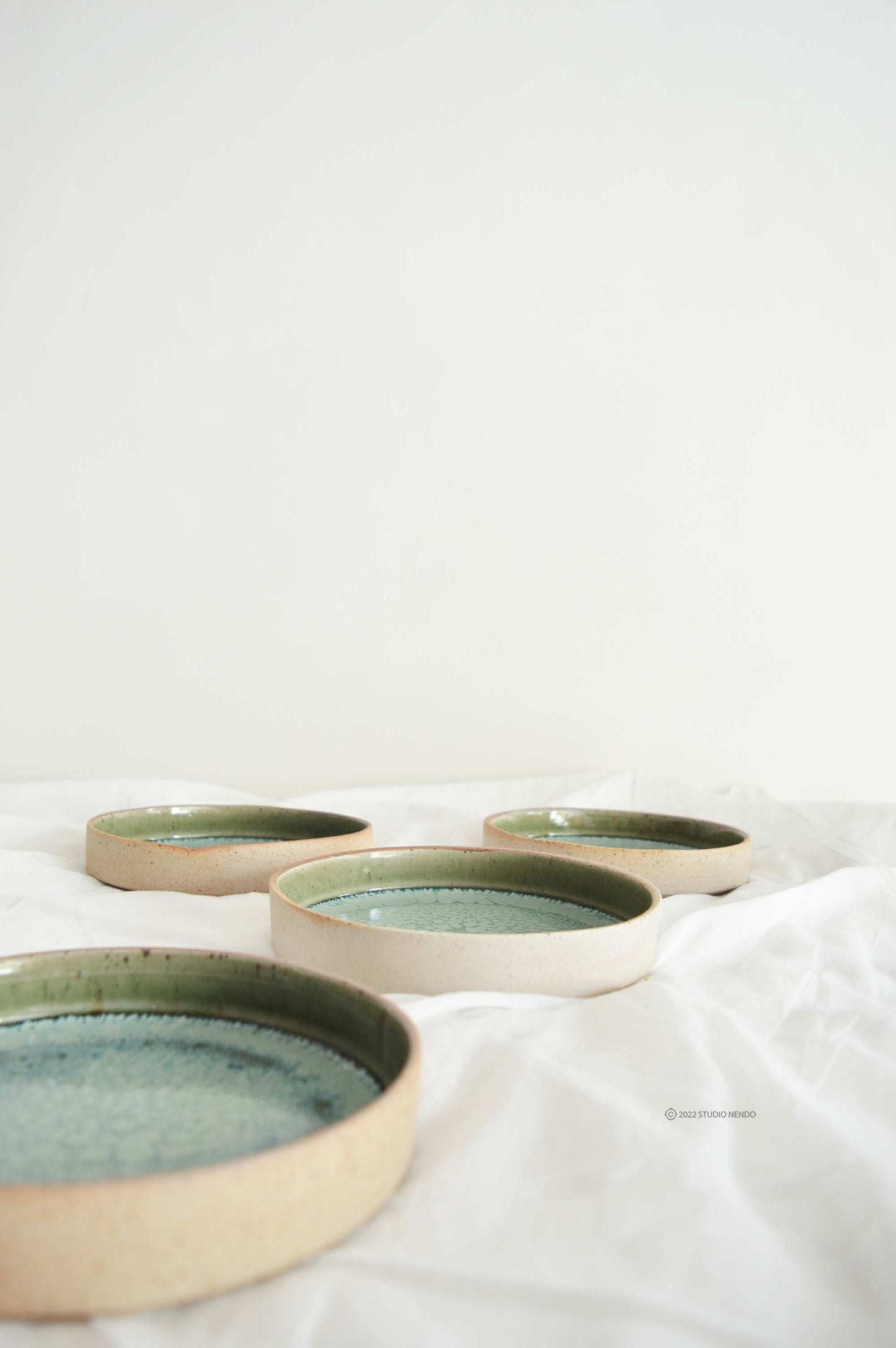 Cake Plate- Mottled Green